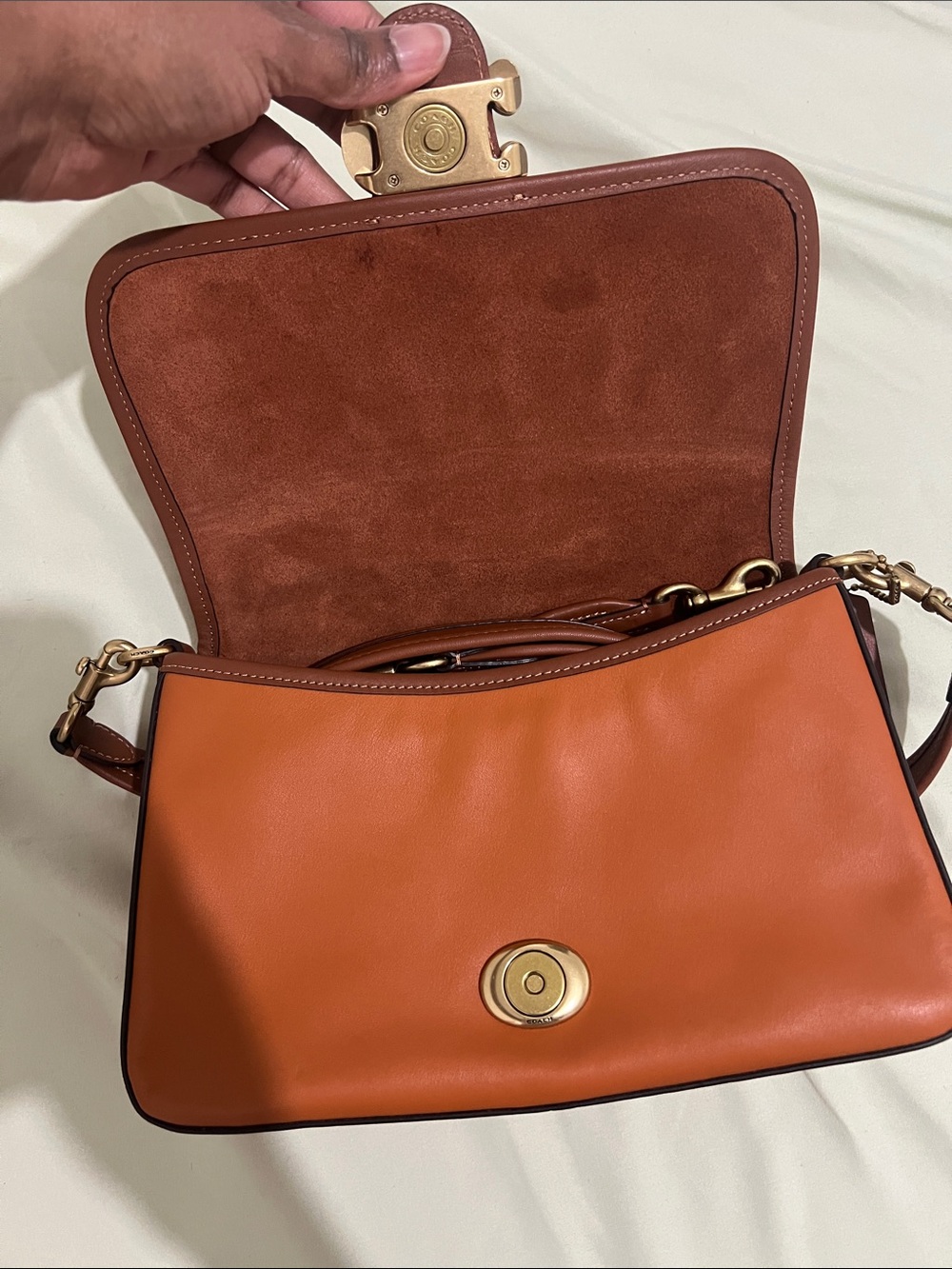 Coach Soft Tabby - Orange Suede - Picture 5 of 11
